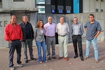 De izquierda a derecha: Lorenzo García, Iñaki Arratibel, Teresa Gaztañaga, Enrique Pérez de Ayala, Ricardo Jimenez, Jose Ignacio Ramírez y Manu Zubillaga.