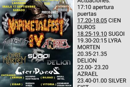 NAPI METAL Fest LUGAR: Feria de muestras de durango Landako Etorbidea, 6, 48200 Durango, Bizkaia